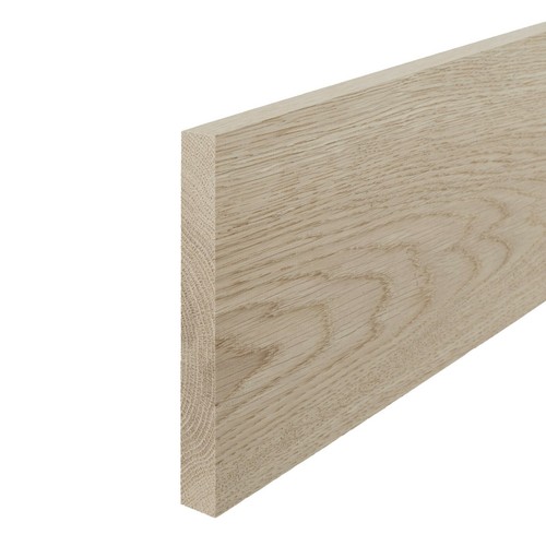Solid white oak skirting board - white,