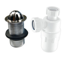 Bottle Trap & 1.5" Domed Urinal Waste Drain Stainless Steel - 1 1/2" 48mm Thread
