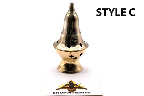 Incense resin brass burner - brass,