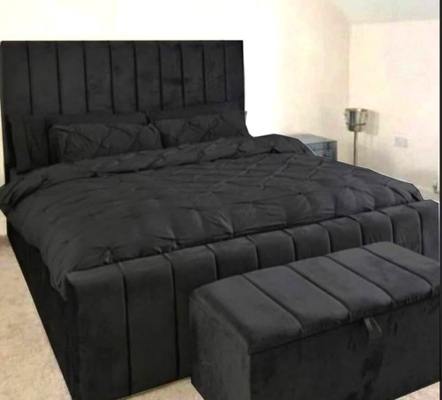 Panel bed frame plush velvet - panel,