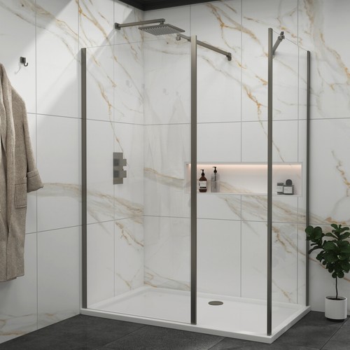 Gun metal grey walk shower - grey,