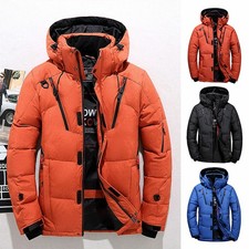 Men Winter Warm Ski Jacket Duck Down Jacket Snow Thick Hooded Puffer Parka Coat