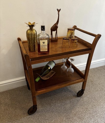 Vintage wooden drinks hostess - vintage,