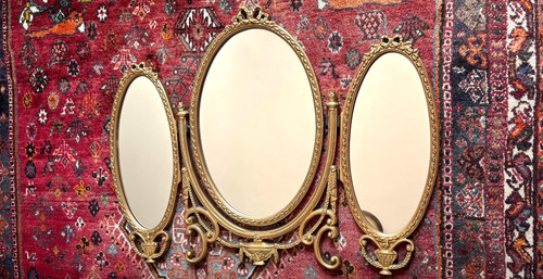 Triple oval vanity mirror - vanity,