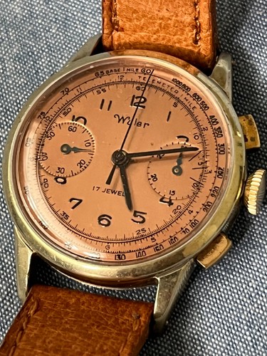 Wyler valjoux copper dial - wyler/valjoux, copper-dial