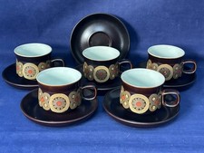 DENBY ARABESQUE TEA CUPS X 5 &
