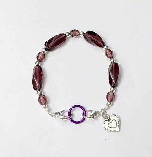 Amethyst purple twist beads - amethyst,