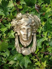 Antique Brass Art Nouveau French Door Knocker, gift idea, Christmas gift, Ornate