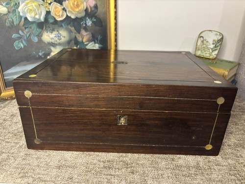 Antique wooden sewing - /work, box