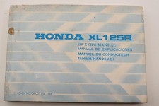 User Manual HONDA XL 125 R