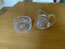 LEAD CRYSTAL MILK JUG & SUGAR