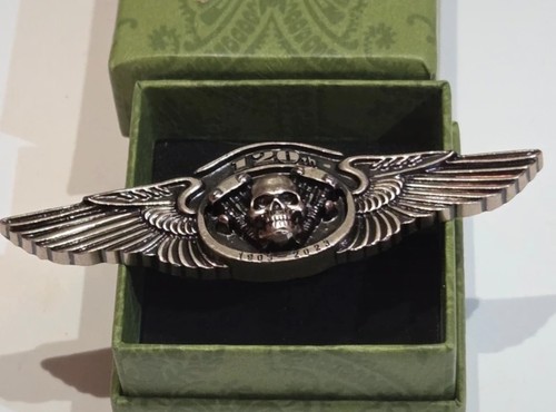 Winged skull biker - biker, pin