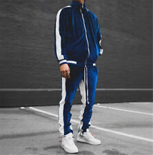 Mens 2 Piece Velvet Tracksuit Casual Pant Sweater Sweatsuit Sport Sweatshirt Set