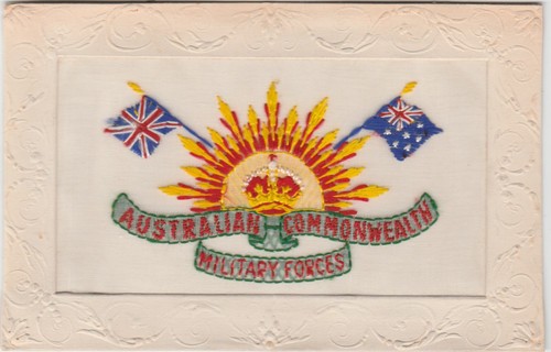 Ww1 silk postcard australian - postcard,