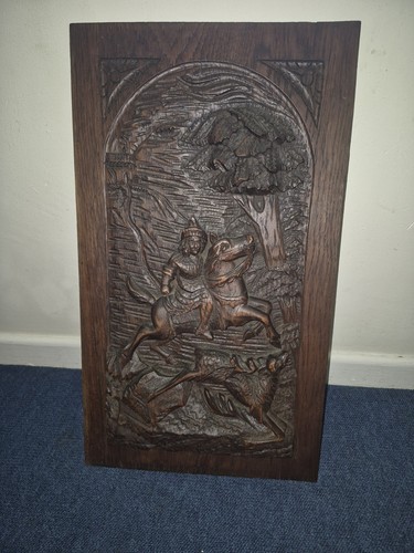 Antique french hand carved oak - french,