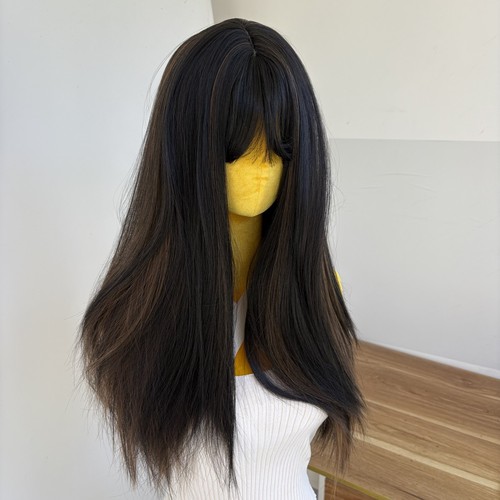 Black brown long straight - black,