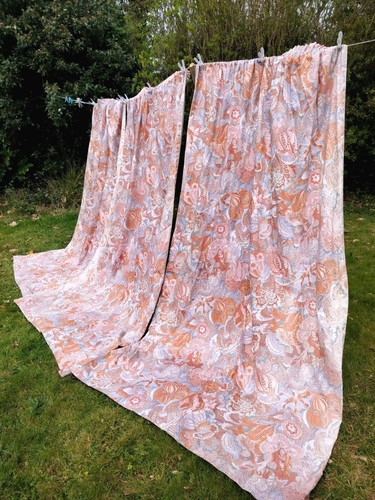 Vintage french lined - lined, curtains