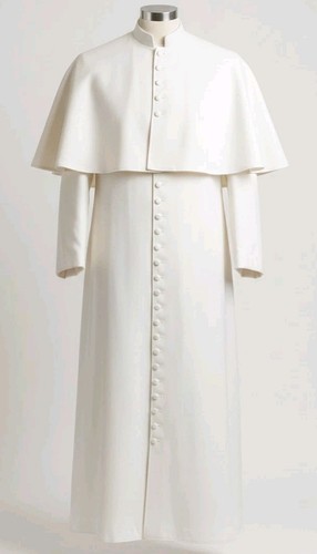 Men white wool clergy - white,