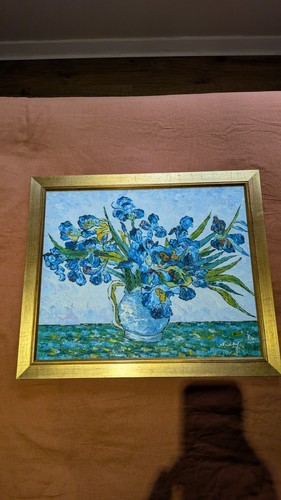 Faux van gogh vase - vase, irises