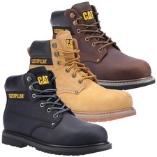 Mens Caterpillar PowerPlant S3 Safety Steel Toe/Midsole Work Boots Sizes 6 to 13