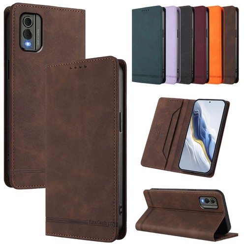 Magnetic wallet leather case - leather,