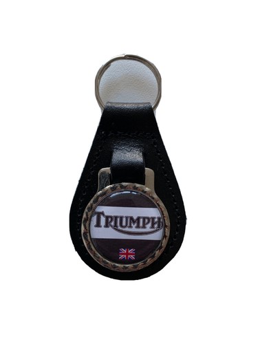 Black leather keyring - leather, keyring/