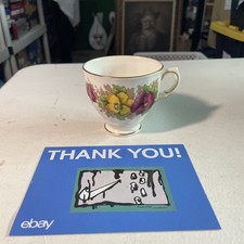 Salisbury Fine Bone China Tea Cup / Pink Yellow Floral  /Gold Trim / England