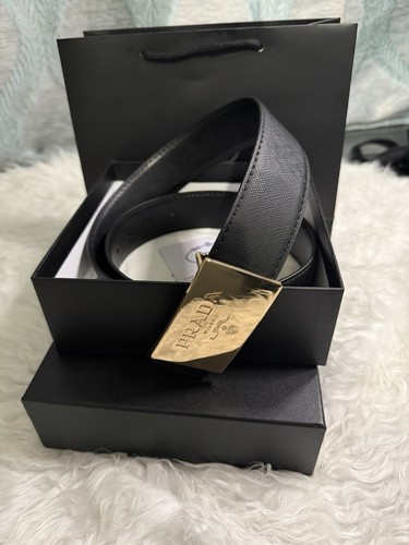 Prada belt 105cm black leather - 105cm,