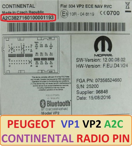 Unlock radio code provided - code,
