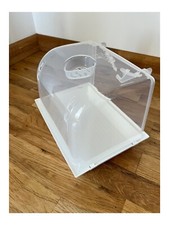 Large Plastic Cage Bath for Canary, Finch, Budgie With Rear/Front Hooks