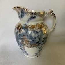 Vintage Hollinshead & Kirkham England Alexandria Pitcher Hand Painted 7” T 1930s