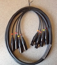 4 Way XLR Loom 3m - Black &