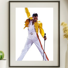 Queen Freddie Mercury Microphone A4 A3 A5 6x4 Picture Print Wall Art décor photo