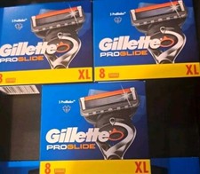 GENUINE 3 X PACK OF 8 GILLETTE PROGLIDE RAZOR BLADES NEW & UNOPENED FREE POSTAGE