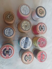 11 Vintage Cotton Reels,  Various Colours And Sizes