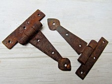 Pair Of Cabinet Door T-Hinges Steel Rustic Finish Spear Old Vintage Style