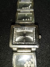 Ladies Figaro Quartz Watch with Silver Metal Strap