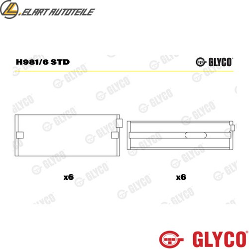 Crankshaft bearing h981 - h981/6, std