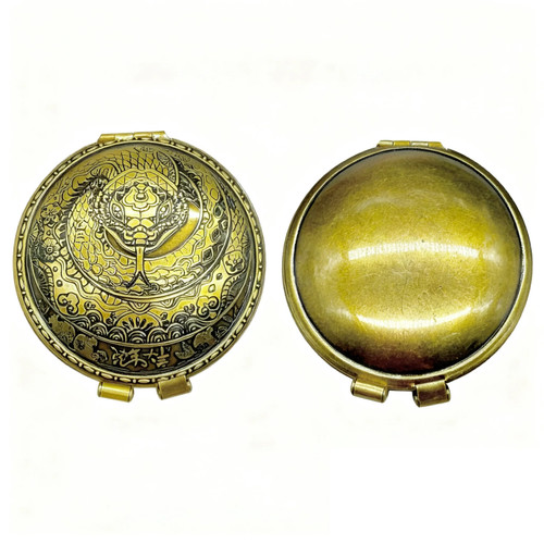 Vintage brass round pocket - brass,