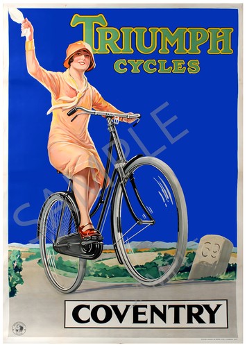 Vintage poster triumph bicycle - vintage,