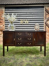 Antique Mahogany Sideboard – Buffet Server – 3 Drawer 2 Door Drinks Hall Cabinet