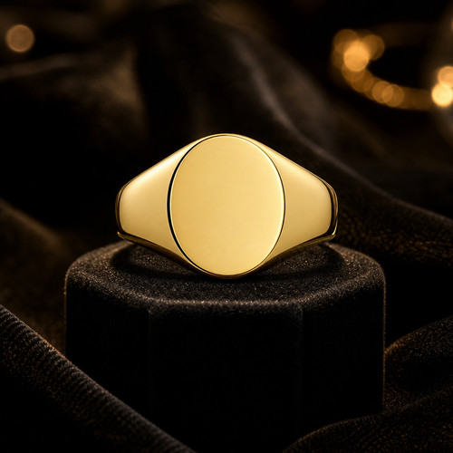 Gents oval signet ring solid - gents,