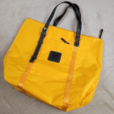Brics Sportina 3in1 Womens Yellow Orange Tote Shopper Bag Nylon Leather Zip