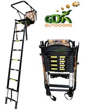 GDK, 2.5M TELESCOPIC HIGH TREE LADDER,HIGH SEAT,FOLDING,STALKING, BACKPACK,RIFLE