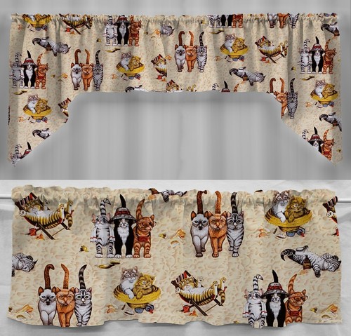 Beach cats valances curtains - beach, valances,