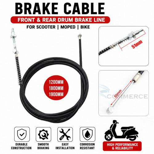 Front rear drum brake cable - front,