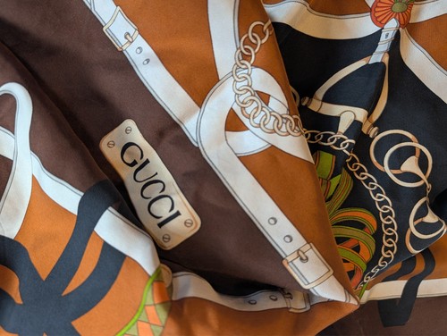 Gucci silk scarf vintage - gucci,