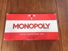 Vintage Monopoly. Original Red Box. Board Game. 2 Substitute Cards