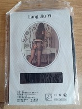 Black open crotch tights one