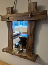 Rustic Hand Carved Oak Stained